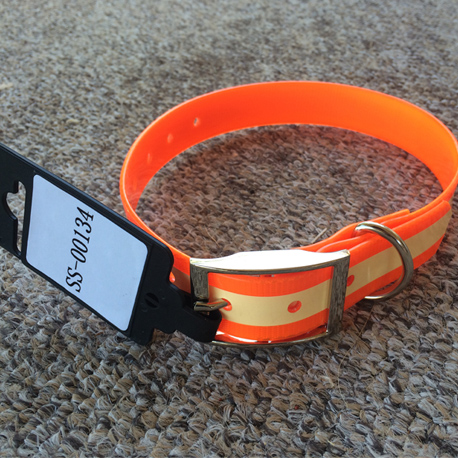 1inch wide 22inches long glowing in the dark TPU dog collar blaze orange