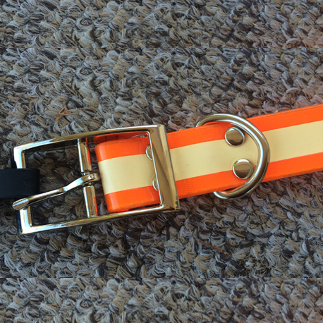 1inch wide 22inches long glowing in the dark TPU dog collar blaze orange