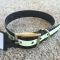 Polyurethane coated nylon dog collars glowing for police dogs