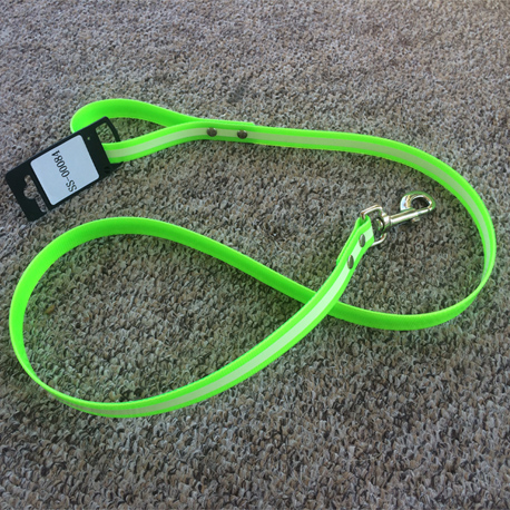 Glow dog leashes made from TPU coated nylon webbing green