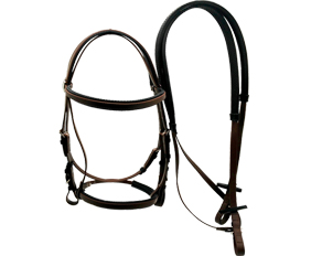 Cob size brown dressage bridles PVC with one noseband